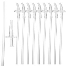2Sets Liquid Silicone Reusable Straws Clear Portable for Daily Use