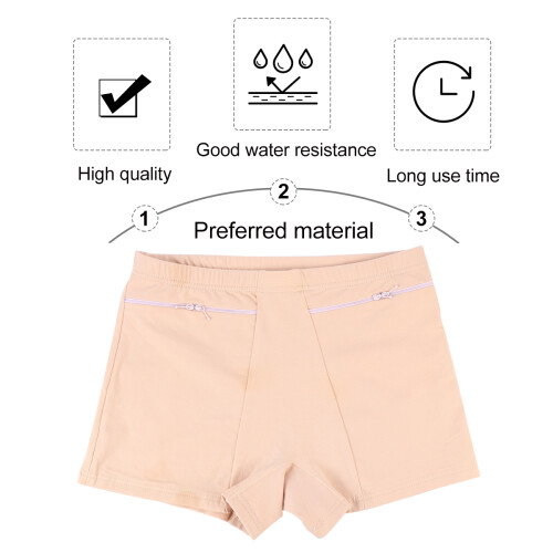 1Pièces Short Femme Beige Coton Extensible 1