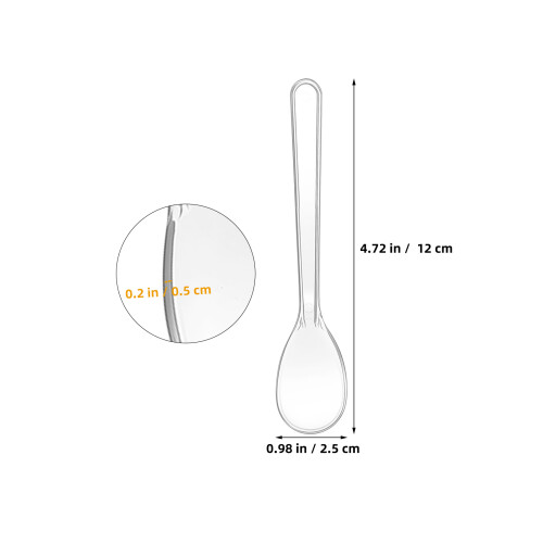 100Pièces Cuillères Pudding Glace Transparentes Jetables 1