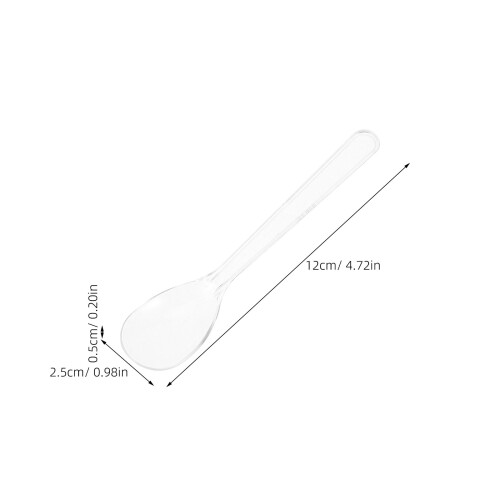 100Pièces Cuillères Pudding Glace Transparentes Jetables 2