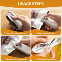 Bag Sealer, Upgraded 2 in 1  Bag Sealer Rechargeable  Bags Sealer Portable Resealer Machine for Travel