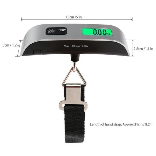 Ζυγαριά τσέπης - LCD - 50 kg - Φορητή - Ηλεκτρονική - Ένδειξη απόβαρου και υπερφόρτωσης 2