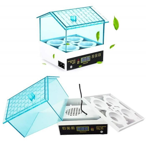 Mini incubatrice automatica per polli, anatre, ovaiole, incubatrice per 4 uova 2