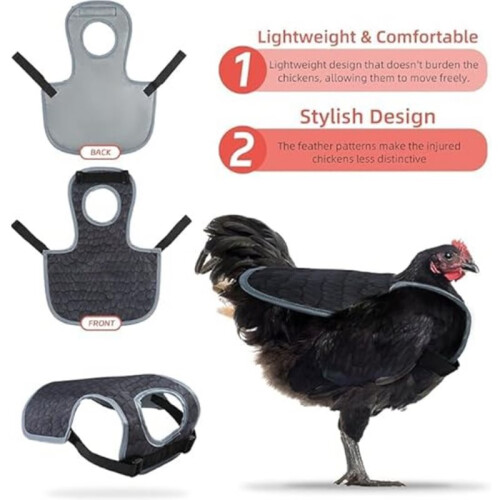 1pcs Chicken Saddles for Hens, Chicken Apron Back Protector for Hens with Adjustable Strap, Chicken Hen Mating Saddle 2