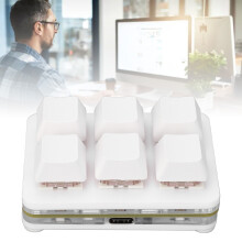 6-Tasten kleiner mechanischer roter Schalter USB-C RGB Weiß
