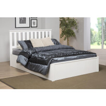 Zoe Storage King Size Bed Solid Rubberwood White