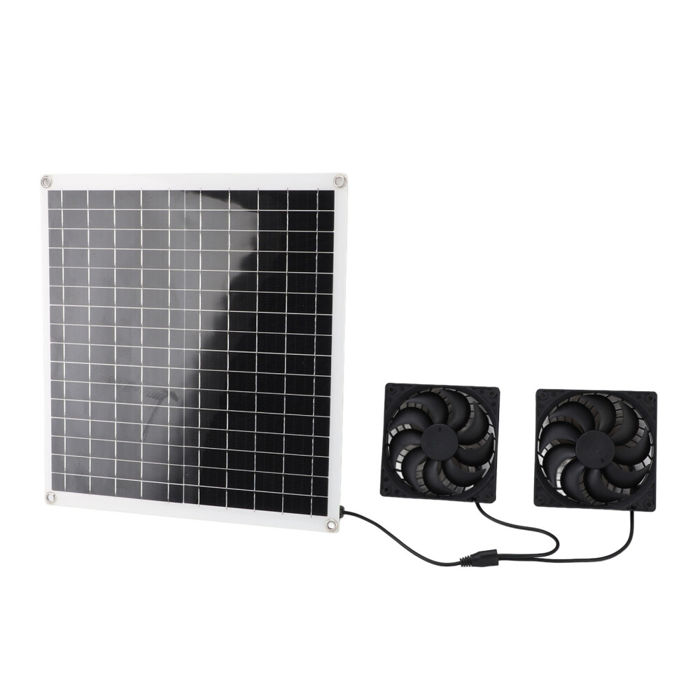 Portable Solar Panel Fan Kit 20W 12V Outdoor Air Circulation 7901390943553