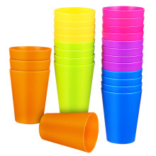 4Pcs Stackable Plastic Drinking Cups Assorted Colors for Gatherings