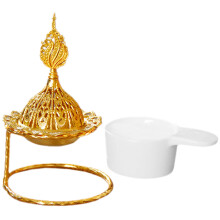 3St Gouden Waxverwarmer Oliebrander Keramisch Voor Aroma En Feest