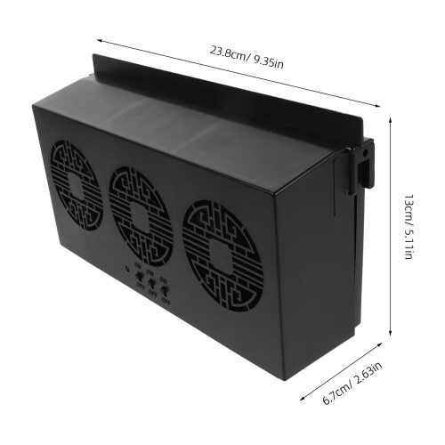 1Set Zwarte Ventilator Auto Interieur Plastic+metaal Energiebesparend 1