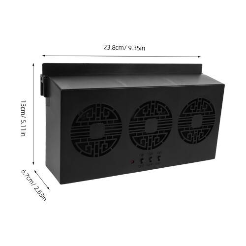 1Set Zwarte Ventilator Auto Interieur Plastic+metaal Energiebesparend 2