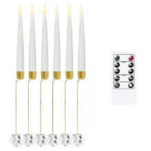 6 Weihnachtskerzen, LED-Kerzen, Festliche Dekoration für Den Innenbereich, Christbaumschmuck, Flammenlose Kerzenständer mit Warmem Licht