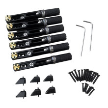 6pcs Single Headless Guitar Bridge Headless for 6-String Electric Guitar Single Fixed Brass Fan Bridges