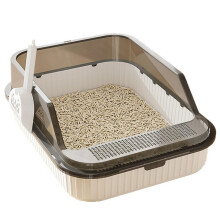Cat Litter Box Semi-Enclosed Splashproof Cat Tray Cat Toilet Cleaning Basin Supplies Pet Toilet Kitten Tray