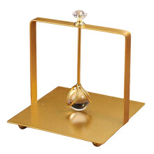 1 Porta Tovaglioli Quadrato In Ferro Dorato Elegante con Accenti Trasparenti, Organizer per Fazzoletti Indipendente per il Bagno A
