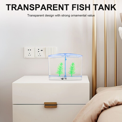 Blue Plastic Fish Tank Isolation Box Safe Breeding Container 2