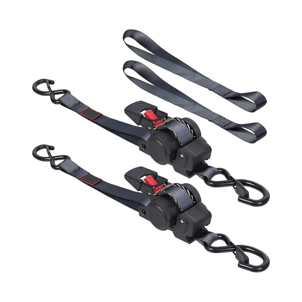 Retractable Ratchet Straps12ft Automatic Ratchet Tie Down Straps Self Ratcheting Cargo Straps For Motorcycle, Truck,Boat 4713820503915
