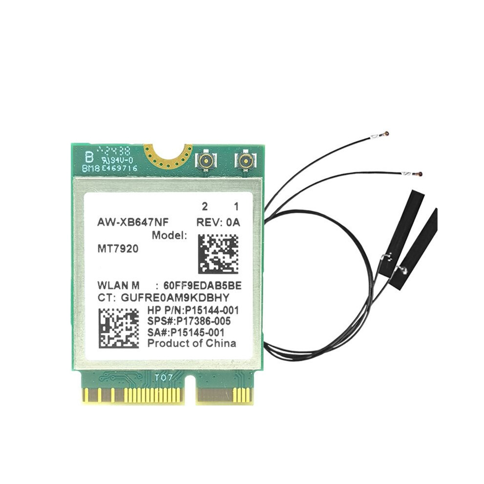 Mt7920 Wifi6 Card 1800Mbps Bluetooth5.2 2.4G/5.8G Ax1800 M.2 Ngff Wireless Wifi Adapter Card For Win10/Win11 Green 6132206207823