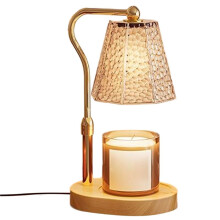 Candle Warmer Lamp with Timer Dimmable, Height Adjustable Wax Melt Warmer for New Home Bedroom, Vintage Candle Lamp (EU)