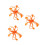 3Pièces Accessoires Pince Cheveux Plume Orange Élégant 3