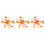 3Pièces Accessoires Pince Cheveux Plume Orange Élégant 4