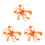 3Pièces Accessoires Pince Cheveux Plume Orange Élégant 5
