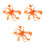 3Pièces Accessoires Pince Cheveux Plume Orange Élégant 7