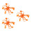 3Pièces Accessoires Pince Cheveux Plume Orange Élégant 8