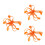 3Pièces Accessoires Pince Cheveux Plume Orange Élégant 9