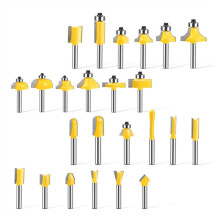 24 Sets Woodworking Router Bit Set Engraving Machine Cutter Round Corner Slotting Milling Carbide Tipped Kit