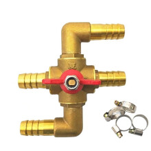 Integrated Four-Way Manual Hot Water Control Valve for Automobiles, Pure Copper Water Heating Valve for Trucks