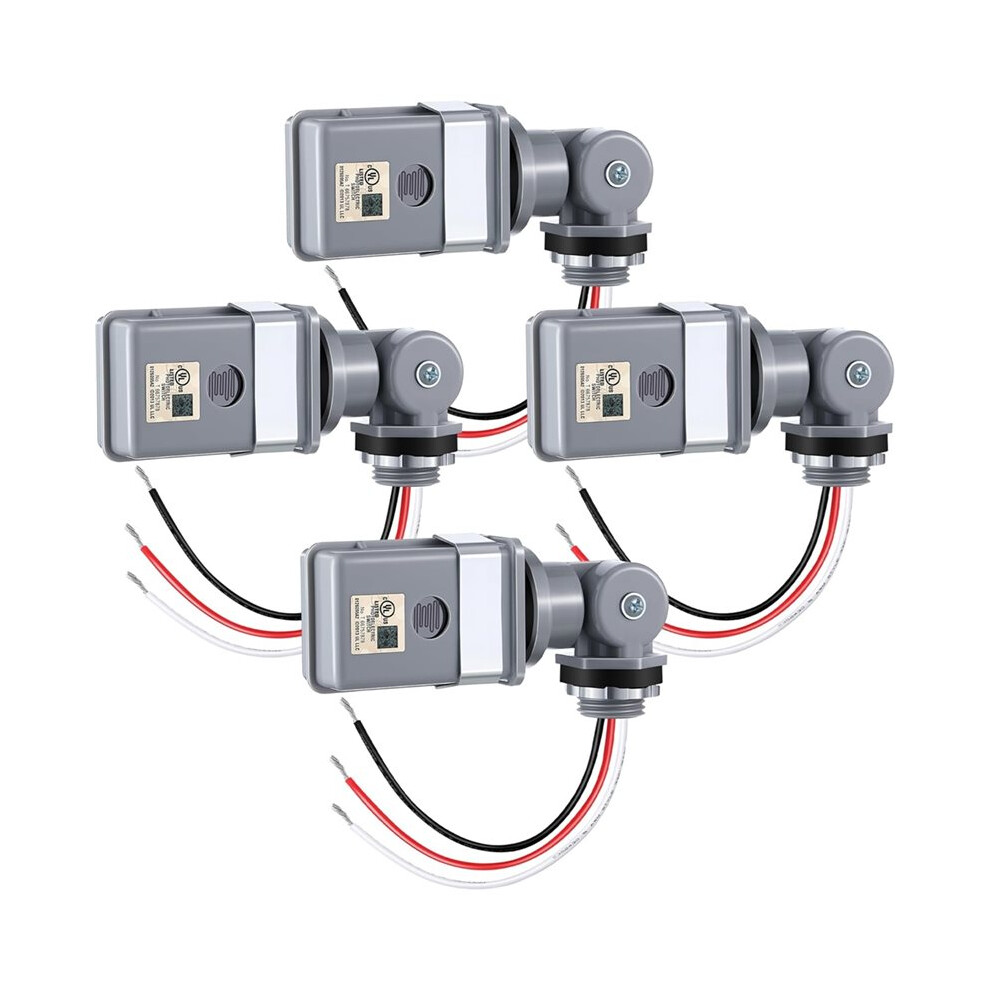 4 Pack Photocell Sensor For Outdoor Lights, 120Vac 50/60 Hz Photocell Ip54, Swivel Mount Photocell, Dusk To Dawn Sensor 6031394961534