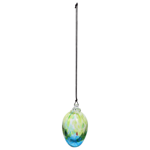 2Pièces Œufs Cristal Peints Main Vert Suspendus Pour Décor Pâques 1