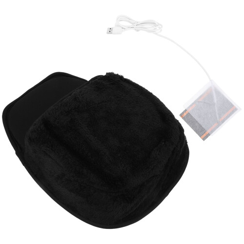 2Pièces Chauffe-Main USB Tapis Souris Confortable Noir 1