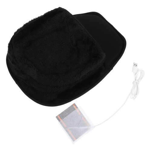 2Pièces Chauffe-Main USB Tapis Souris Confortable Noir 2