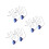 6Pcs Blue Crystal Ceiling Fan Pull Chains Durable Iron Chain Extenders 6