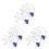 6Pcs Blue Crystal Ceiling Fan Pull Chains Durable Iron Chain Extenders 8