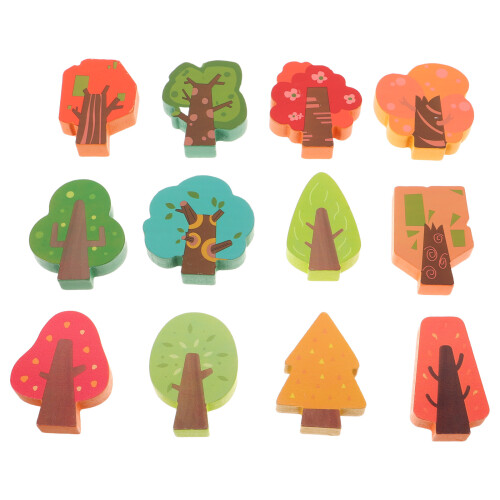 36Pièces Décorations Arbres En Bois Pour Paysage Miniature De Train 1
