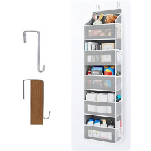 5 Shelf Hanging Door Storage Organizer with 5 Large Pockets Anti Tilt for Bedroom Bathroom Closet Door Organizer 2pc