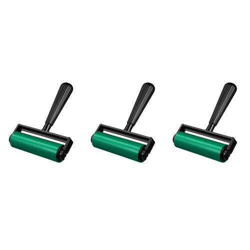 3Pcs Green Rubber Rollers Printmaking Brayers for Stamping Crafts 1