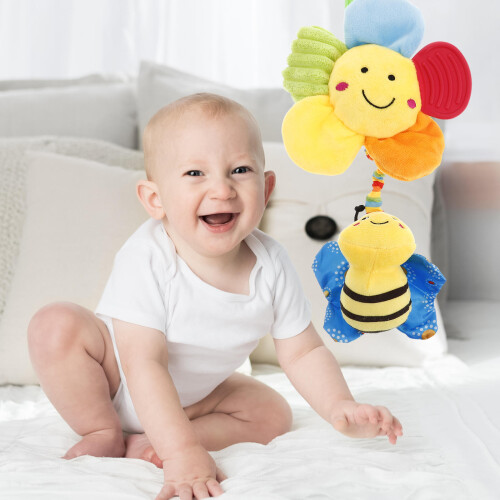 Jouet Suspendu Peluche Doux Silicone PP Coton Mix Bébé 1