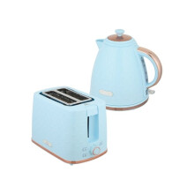 1.7L 3000W Fast Boil Kettle & 2 Slice Toaster Set, Kettle and Toaster Set with Auto Shut Off, Browning Controls, Light Blue