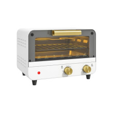 Compact Toaster Oven, 12-litre Multi-Function Mini Countertop Oven with Glass Door, 750W, White