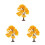 3Pcs Durable Yellow Wire Model Trees for Tiny Landscape Decoration 6