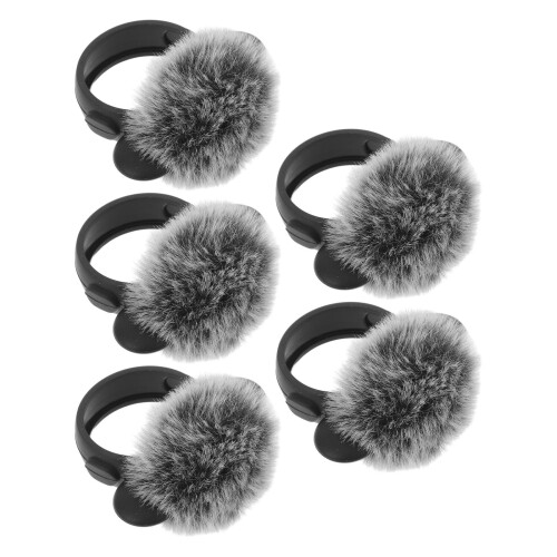 10Pcs Grey Furry Microphone Wind Cover Noise Reduction Mic Windscreen 2