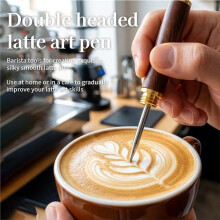 2pcs Latte Art Pen,Dual-Ended Coffee Arts Tools for Baristas, Pen Set with Steel Tips, Art Tools,for Coffee Decoration