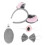 4Sets Grijs Koala Set Met Oren Strik Feest 2