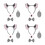 4Sets Grijs Koala Set Met Oren Strik Feest 6