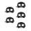 5Pcs Black Plastic Half Mask for Men Versatile Sports Face 5