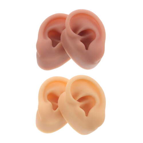 4Pairs Soft Silicone Ear Mold Simulation Model for Piercing Training 2